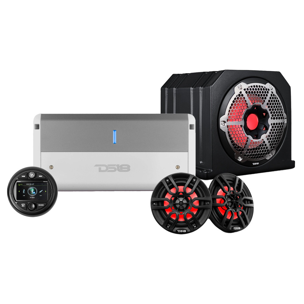 Meriäänentoistojärjestelmäpaketti AMR30D:llä, kaiuttimet, vahvistin & bassokaiutin