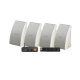 4-pack Yamaha NS-AW392 valkoisena Fosi Audio BT20A Maxin ja kaiutinkytkimen kanssa, ulkopaketti 4-pack Yamaha NS-AW392 valkoisena Fosi Audio BT20A Maxin ja kaiutinkytkimen kanssa, ulkopaketti
