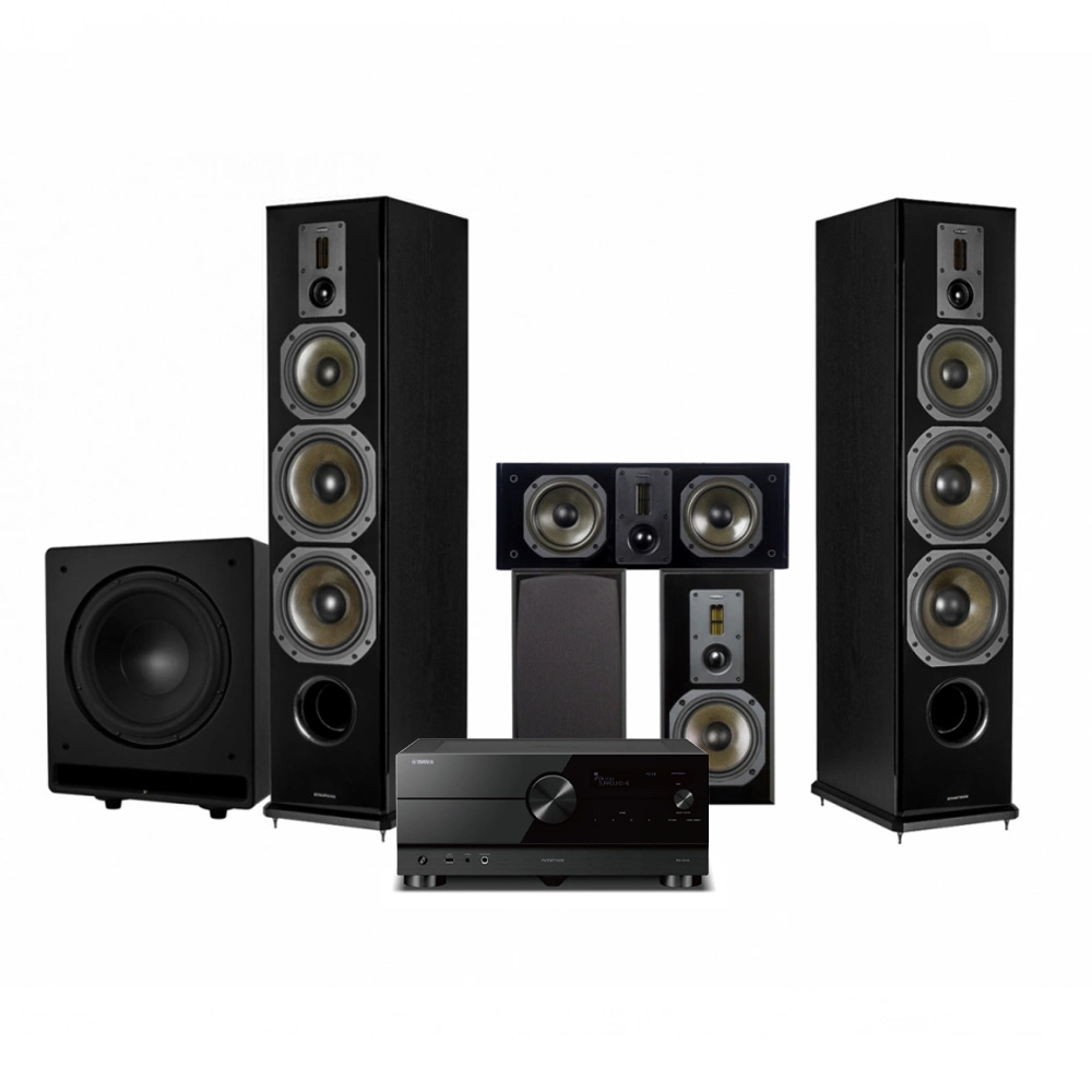 Dynavoice Definition DF-8II 5.1 kotiteatteripaketti Yamaha RX-A4A:n kanssa