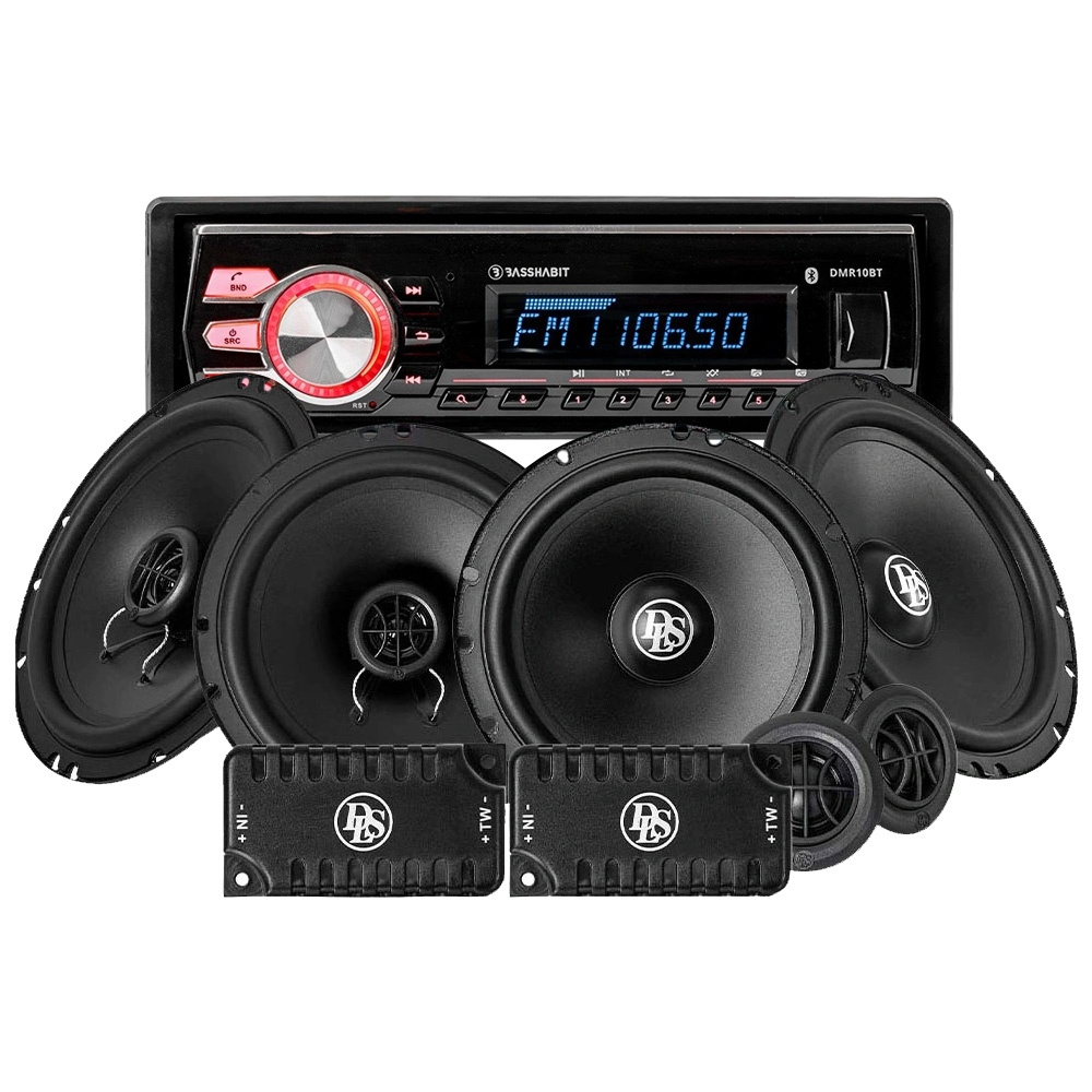 Bass Habit DMR10BT autoradiopaketti DLS etu- ja takakaiuttimilla