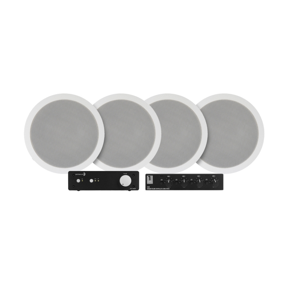 Dayton Audio DTA-100ST monihuonepaketti kytkimellä ja 2 paria System One IC620