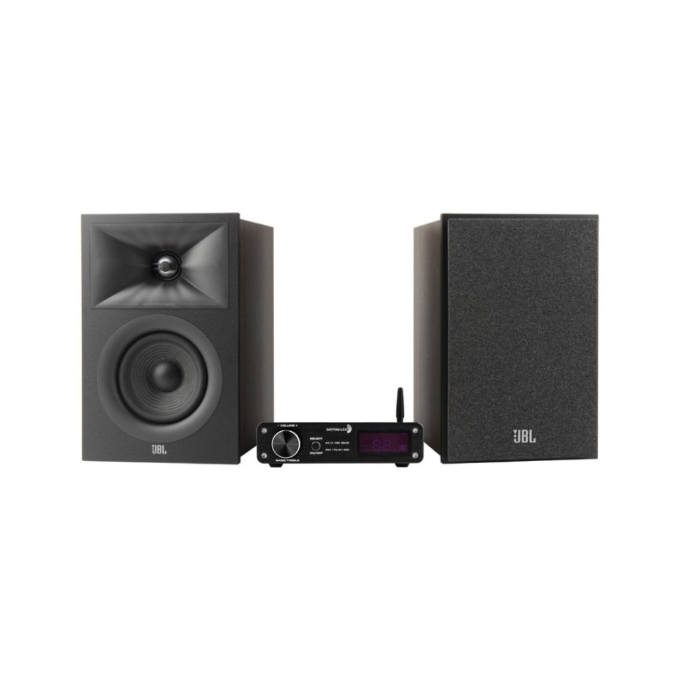 Dayton Audio DTA-PRO JBL Stage 240B:n kanssa, 2.0 stereopaketti mustana