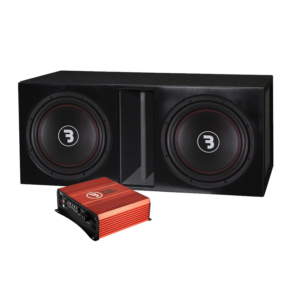 2-pack Bass Habit E300D1 portatussa kotelossa vahvistimella, bassopaketti