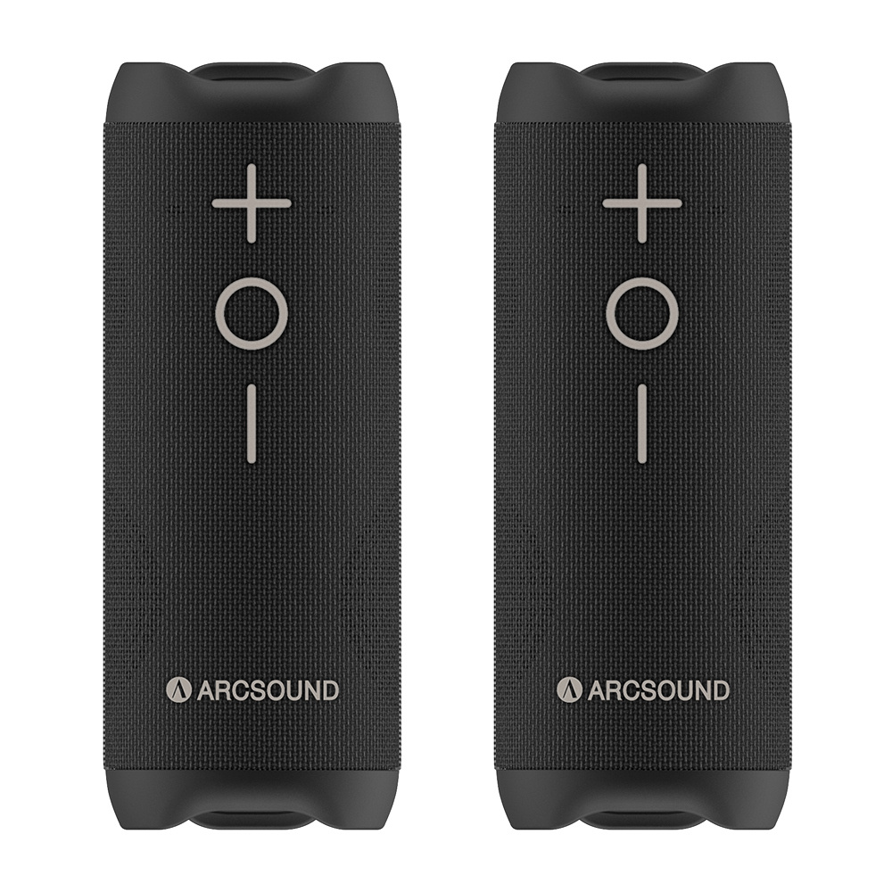 2-pack Arcsound EDGE Bluetooth-kaiuttimet, musta