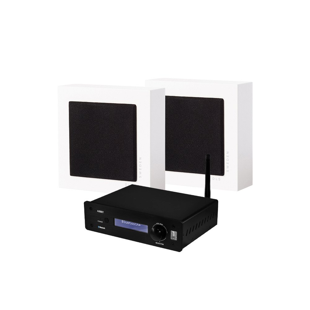 System One A50BT & 2-pakkaus DLS Flatbox Slim Mini, stereopaketti