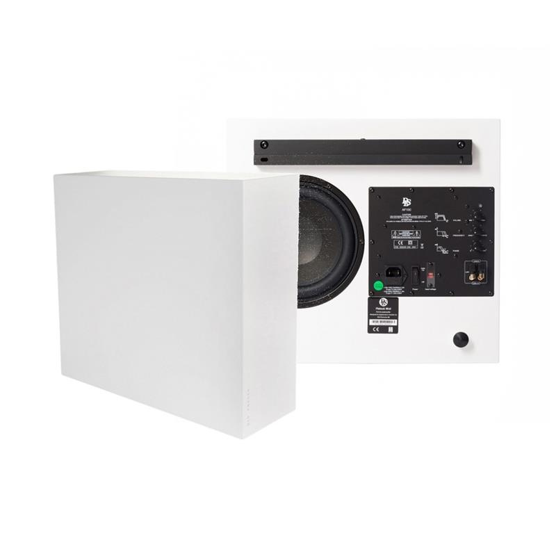 2-pack DLS Flatsub Midi seinälle asennettava aktiivinen subwoofer, mattavalkoinen