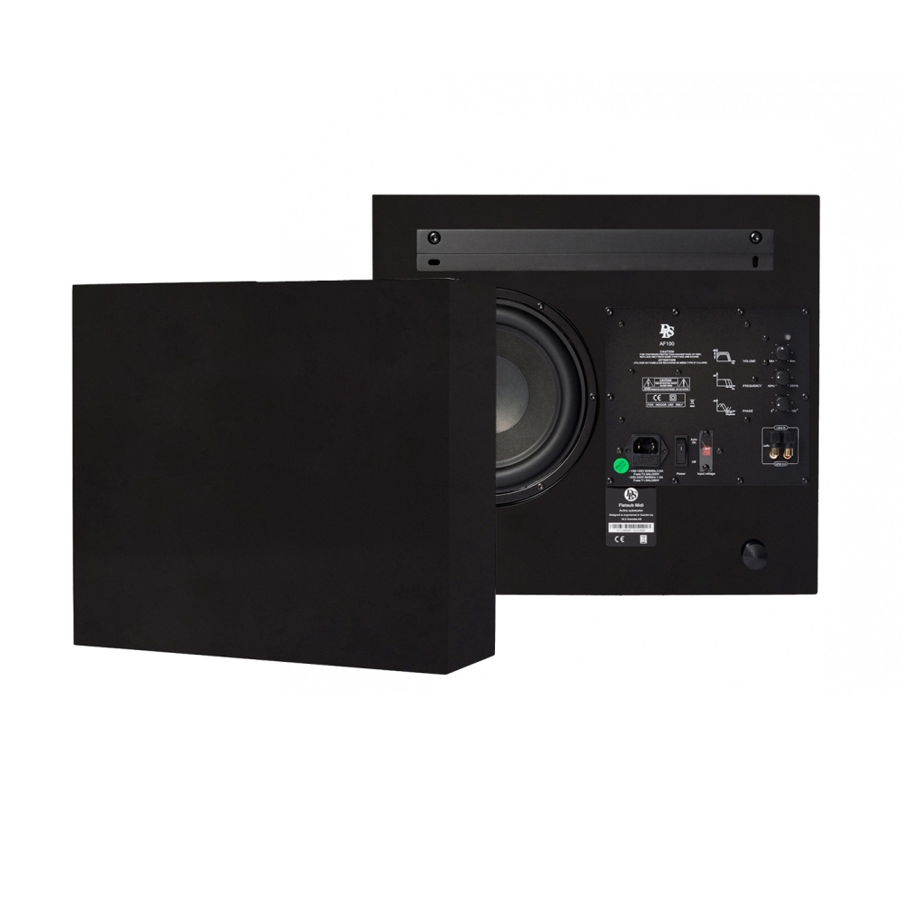 2-pack DLS Flatsub Midi seinälle asennettava aktiivinen subwoofer, mattamusta
