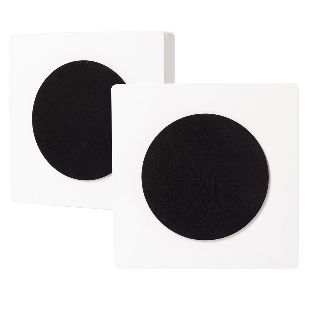 2-pakkaus DLS Flatbox D-One seinäkaiuttimet valkoisena