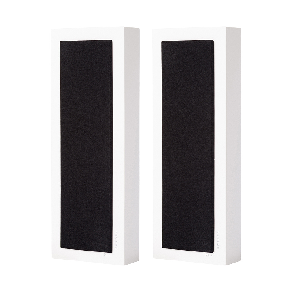 2-pakkaus DLS Flatbox Slim Large seinäkaiuttimet, mattavalkoinen