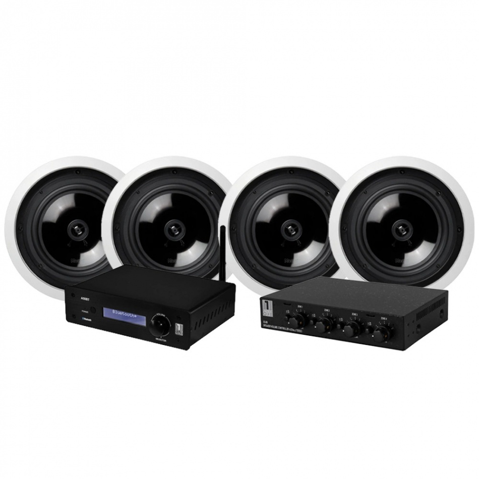 System One A50BT kahdella parilla Magnat Interior ICP62 + SC4B kaiutinkytkin