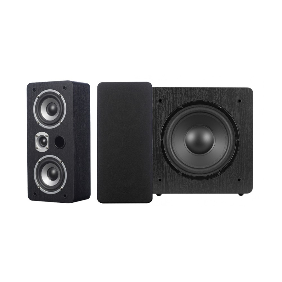 Dynavoice Magic LCR-4 EX Challenger Sub 8:n kanssa, 2.1 kaiutinpaketti mustana