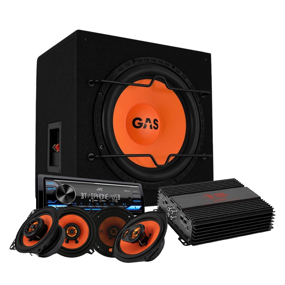 GAS MAD B1-112 kokonaispaketti JVC KD-X382BT:llä ja MAD X1-kaiuttimilla