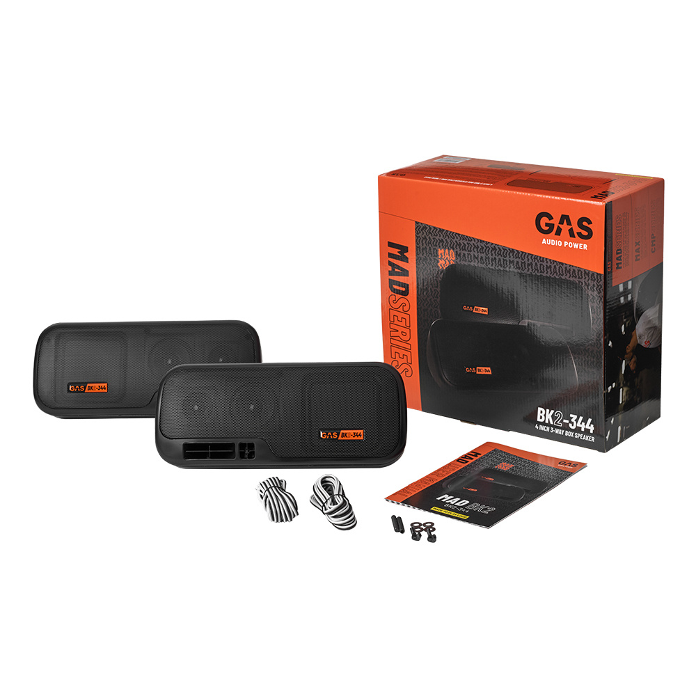 GAS MAD BK2-344 kotelokaiuttimet & MAD A1-70.2, hattuhyllypaketti