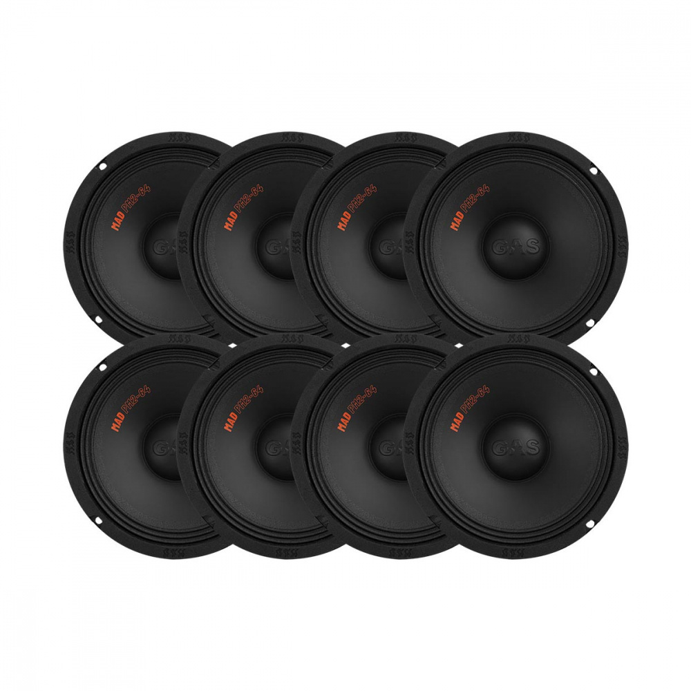 8-pakkaus GAS MAD PM2-64, mahtava 6.5 tuuman keskiäänikohotin