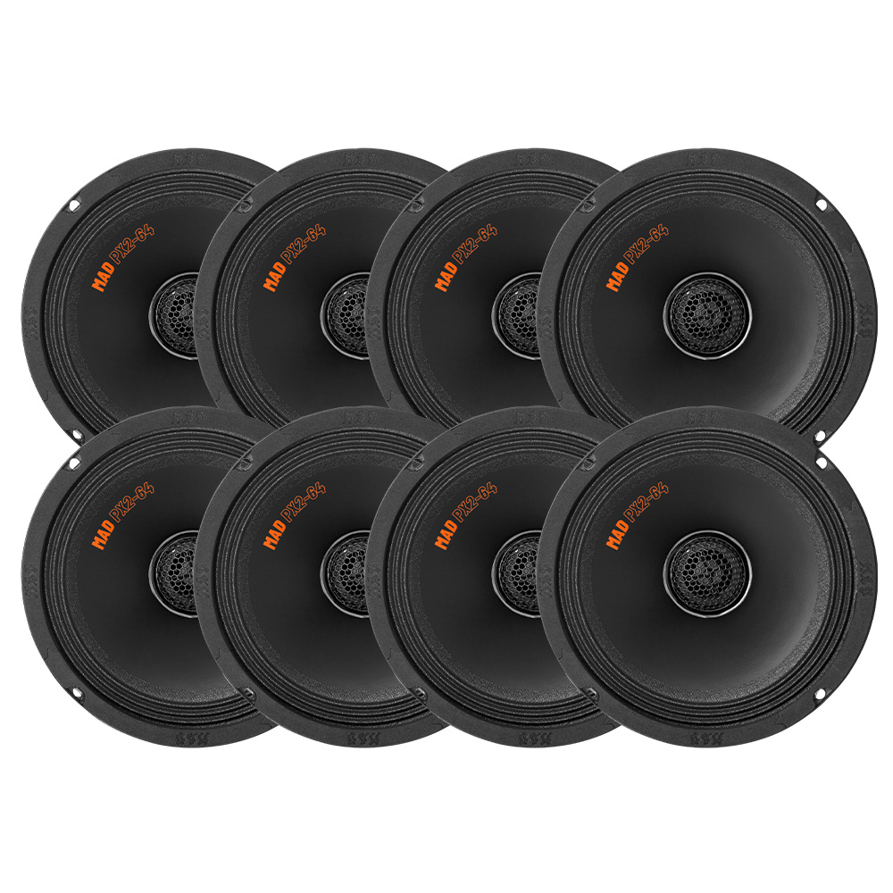 8-pakkaus GAS MAD PX2-64, mahtava 6.5 tuuman koaksiaalikaiutin