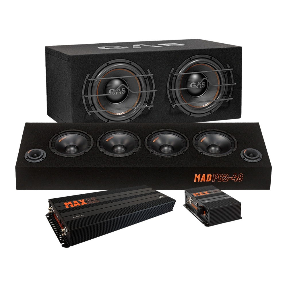 GAS MAX B1-212 raggaripaketti MAD PB2-48:n ja vahvistimen kanssa