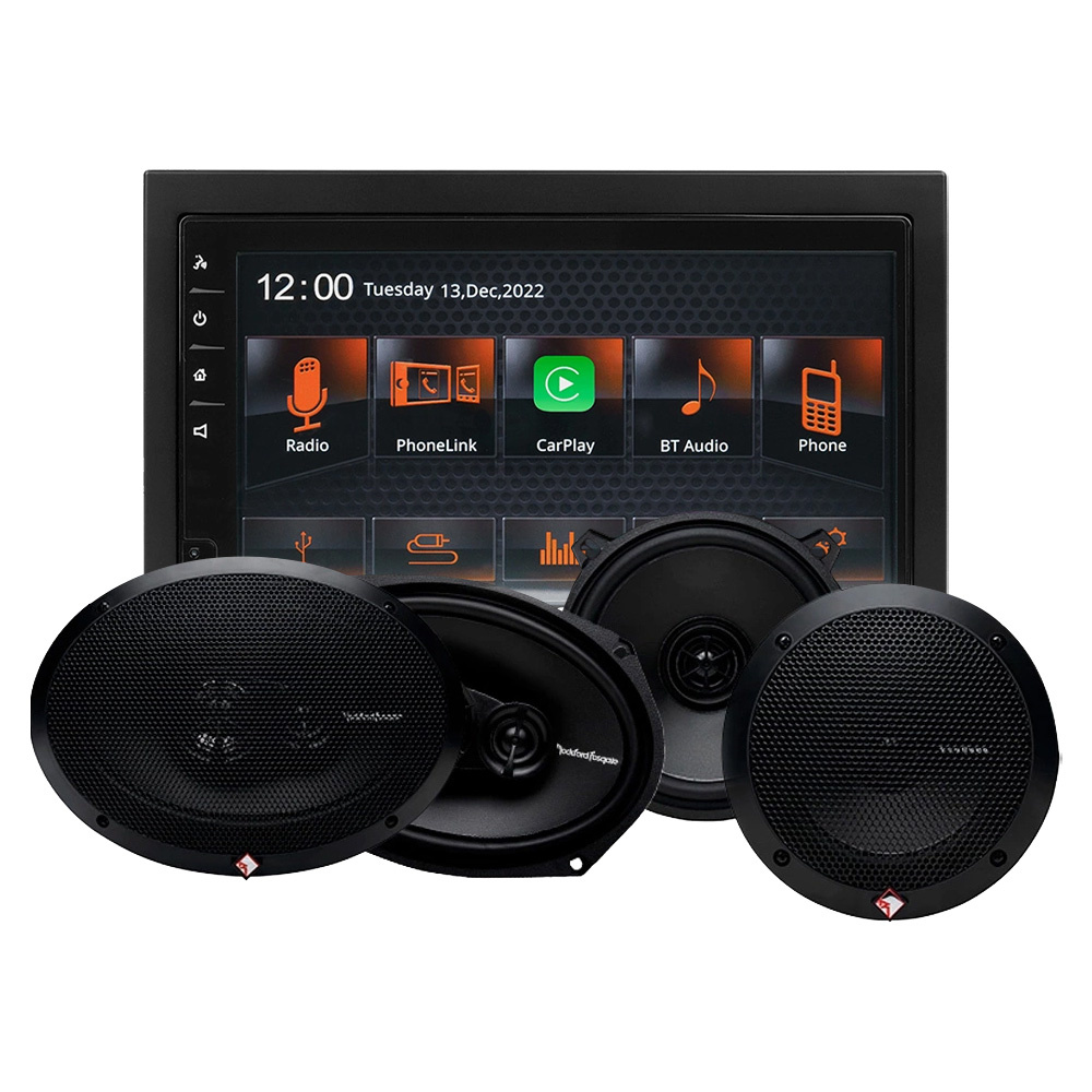 GAS MAX MV240-BT & Rockford Fosgate Prime-kaiuttimet, autostereopaketti