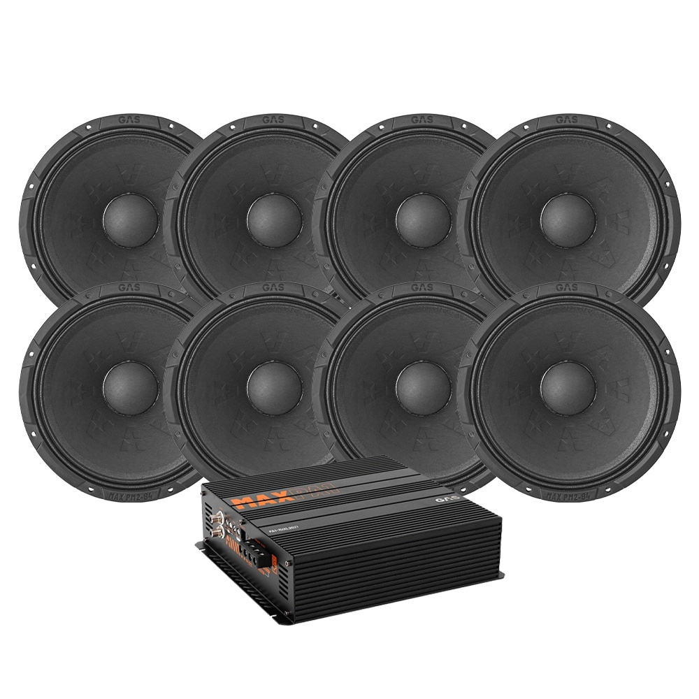 8-pack GAS MAX PM2-84 mukana MAX PA1-1500.2DZ1, SPL-paketti