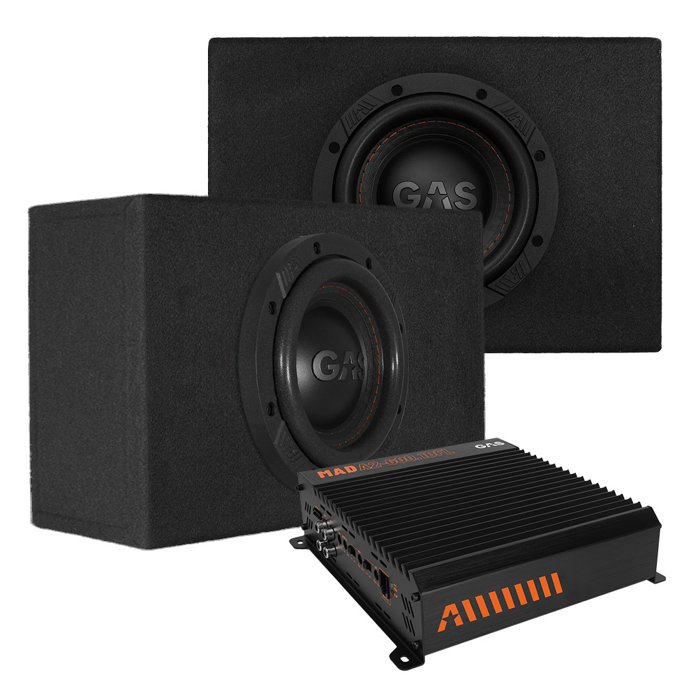 Sirotettu bassopaketti, jossa on kaksoiset GAS MAX 6.5” bassokaiuttimet