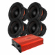 4-pakkaus GAS MAX S1-8D1 & Bass Habit SPL ELITE 5100.1DF, basspaketti 4-pakkaus GAS MAX S1-8D1 & Bass Habit SPL ELITE 5100.1DF, basspaketti