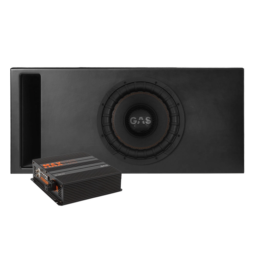 1x12 bassopaketti GAS MAX S2-12D1 Comp-kotelossa ja vahvistin