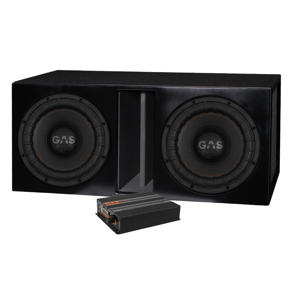 2-pakkaus GAS MAX S2-12D1 portatussa laatikossa MAX PA1-5000.1DZ1, bassopaketti