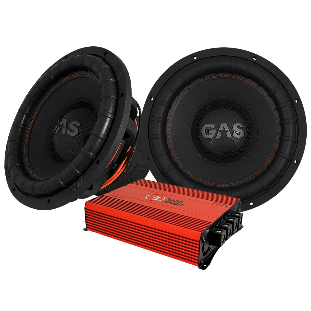 2-pakkaus GAS MAX S2-15D1 & SPL ELITE 5100.1DF, bassopaketti