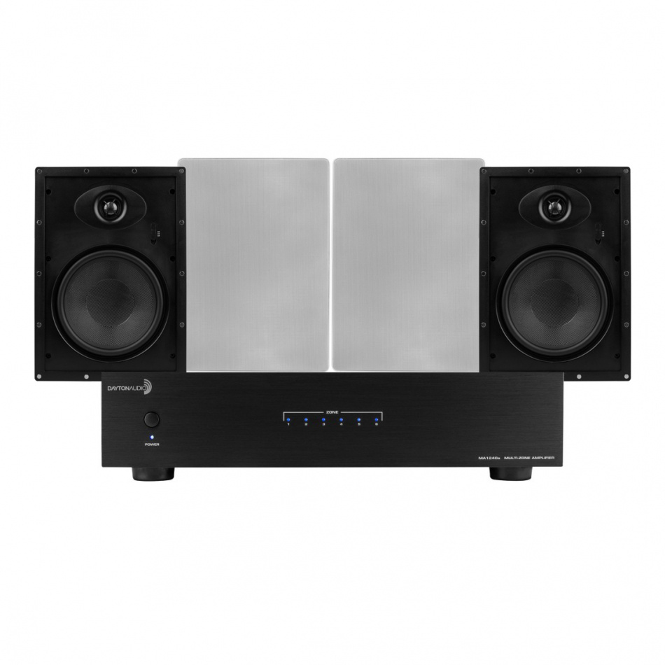 Dayton Audio MA1240 & 2 paria ME825W sisäänrakennettua kaiutinta