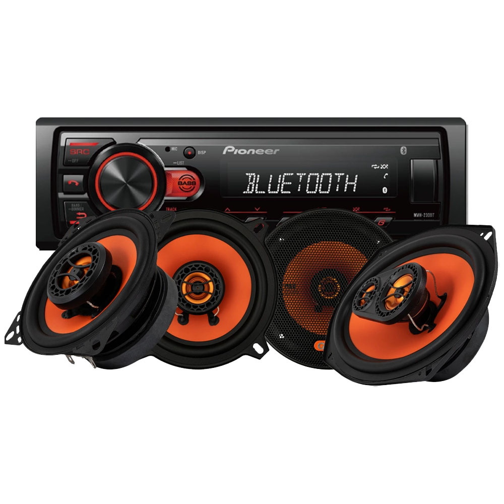 Pioneer MVH-230BT & GAS MAD X1-kaiuttimet, autostereopaketti