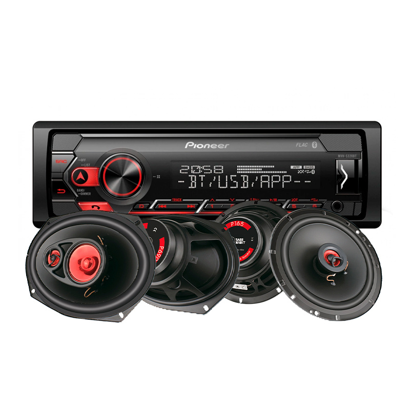 Pioneer MVH-S320BT & Bass Habit Play-högtalare