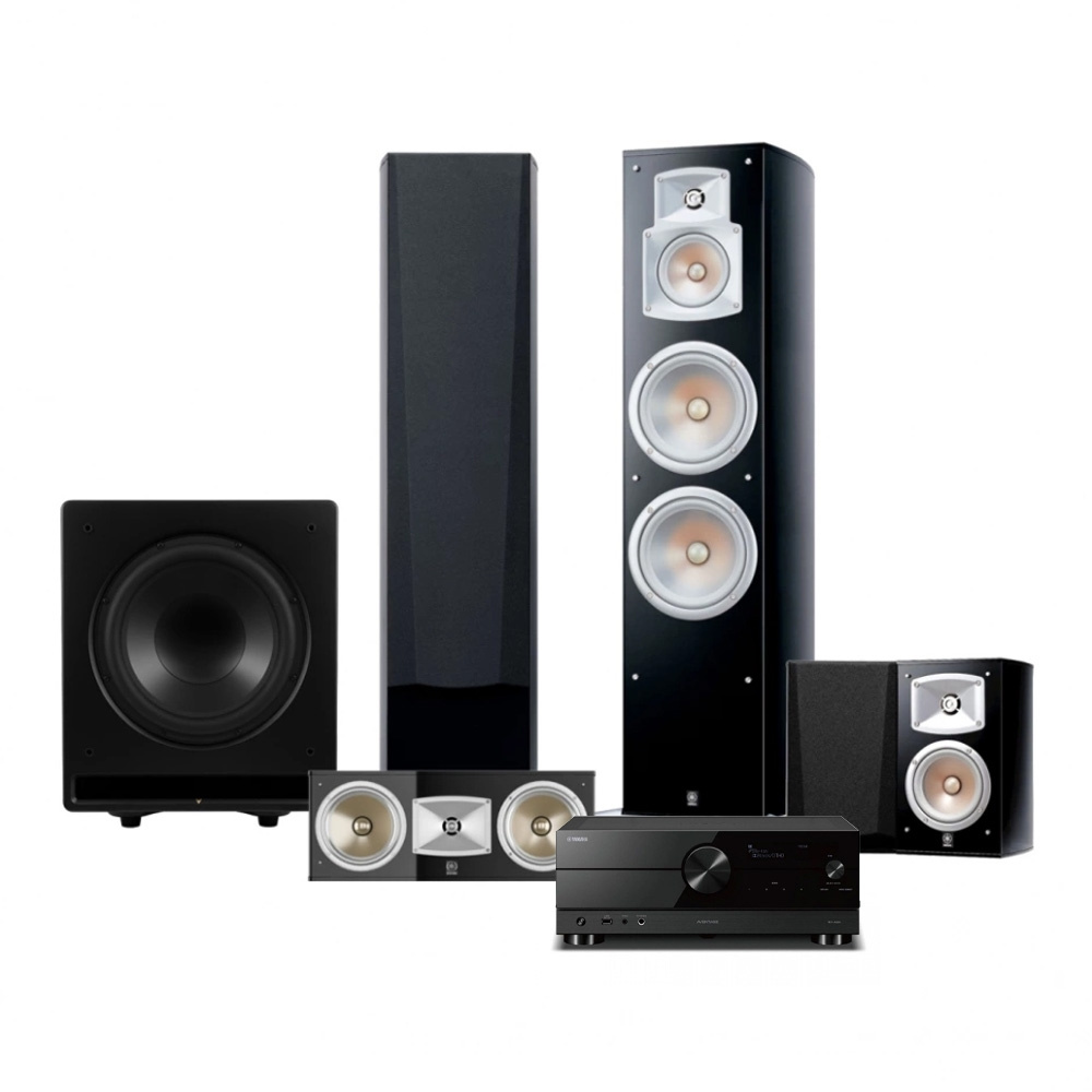 Yamaha NS-777 kotiteatteripaketti 5.1 subwooferilla ja RX-A2A:lla