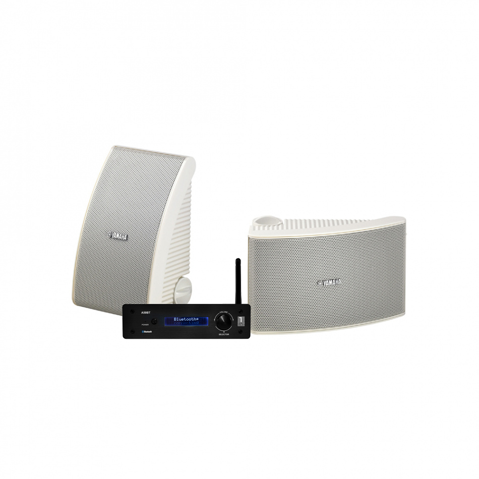 System One A50BT & Yamaha NS-AW392 ulkokaiuttimet, valkoinen