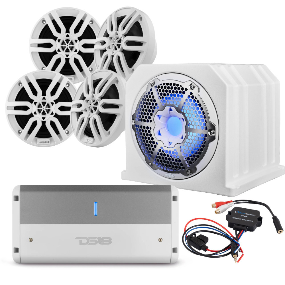 DS18 NXL-10SUBLD & MP6, valkoinen merellinen kokonaispaketti