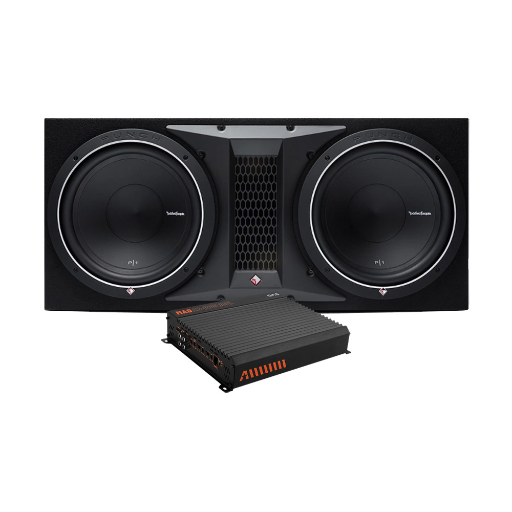 Rockford Fosgate P1-2x12 & GAS MAD A2-1200.1DFL, bassopaketti
