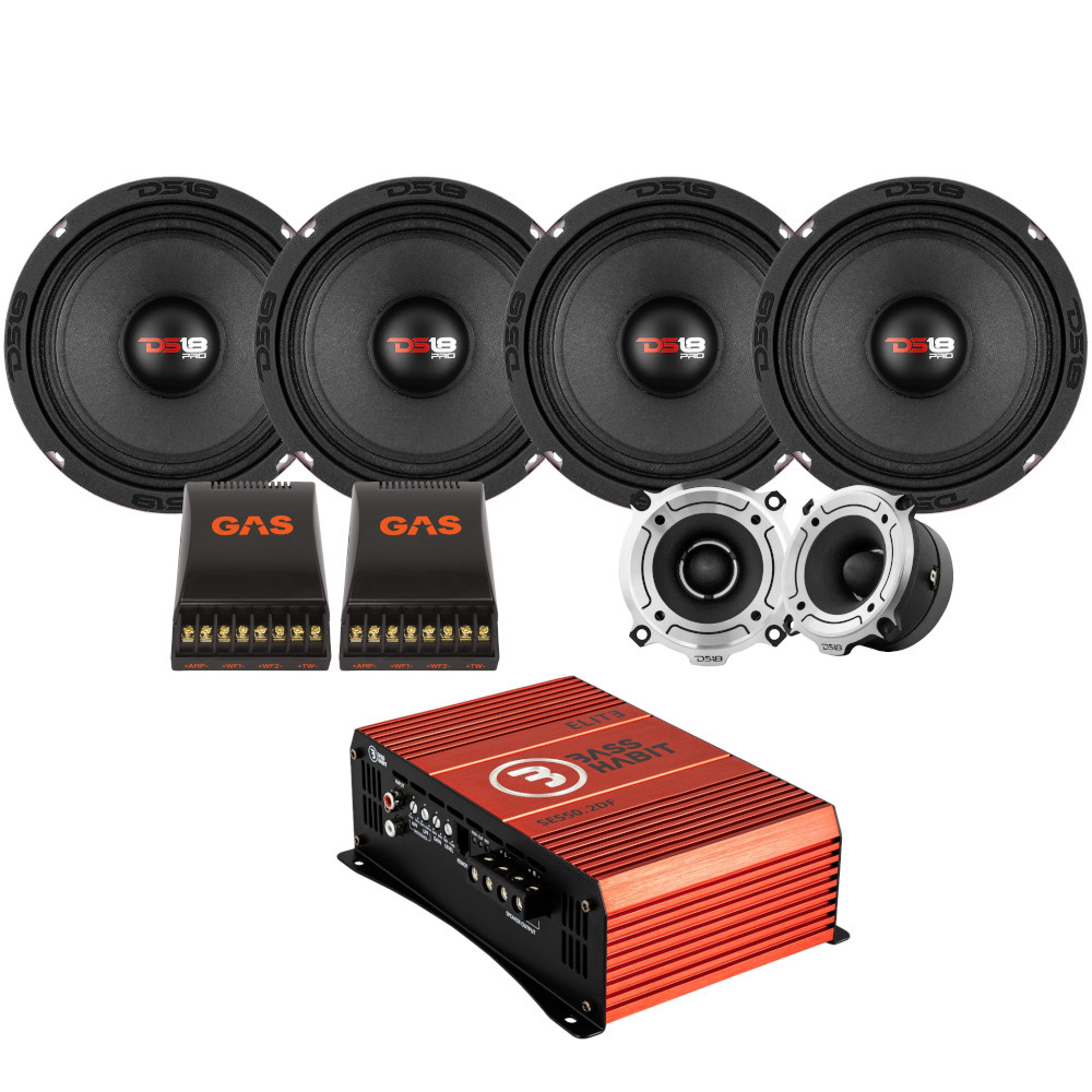 4-pack DS18 PRO-X6.4M & TW120, SPL-paketti vahvistimella