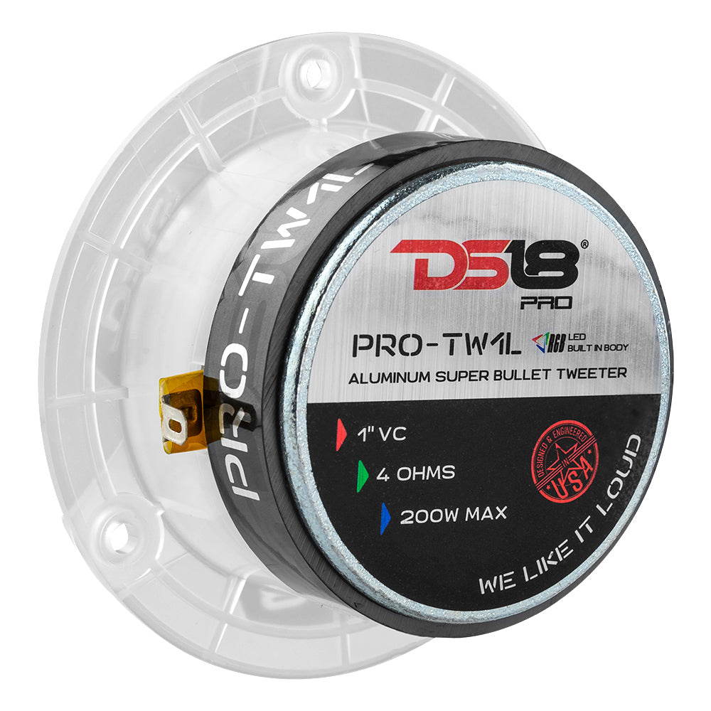 4-pack DS18 PRO-X6.4RGBCAP PRO-TW1L:llä, SPL-kitti RGB LED-valaistuksella