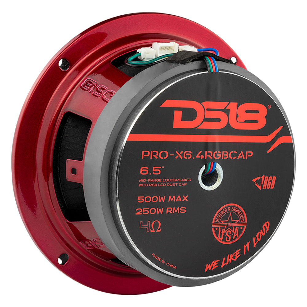 2-pack DS18 PRO-X6.4RGBCAP, 6.5 tuuman keskiäänikaiutin RGB LED-valaistuksella