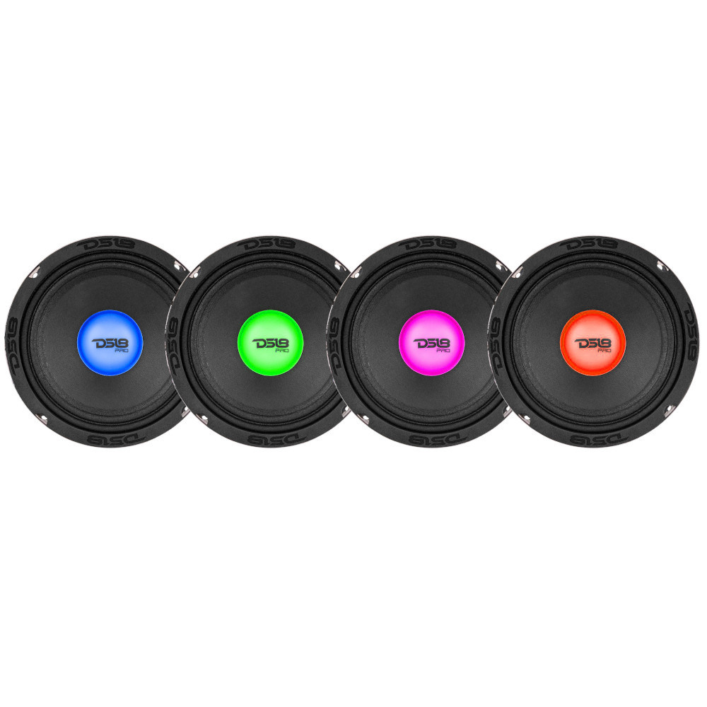 4-pack DS18 PRO-X6.4RGBCAP, 6.5 tuuman midbassoa RGB LED-valaistuksella