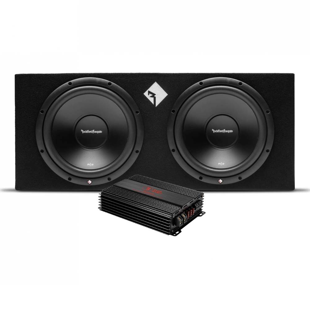 Rockford Fosgate R2-2X12 ja Bass Habit RA2000W, bassopaketti