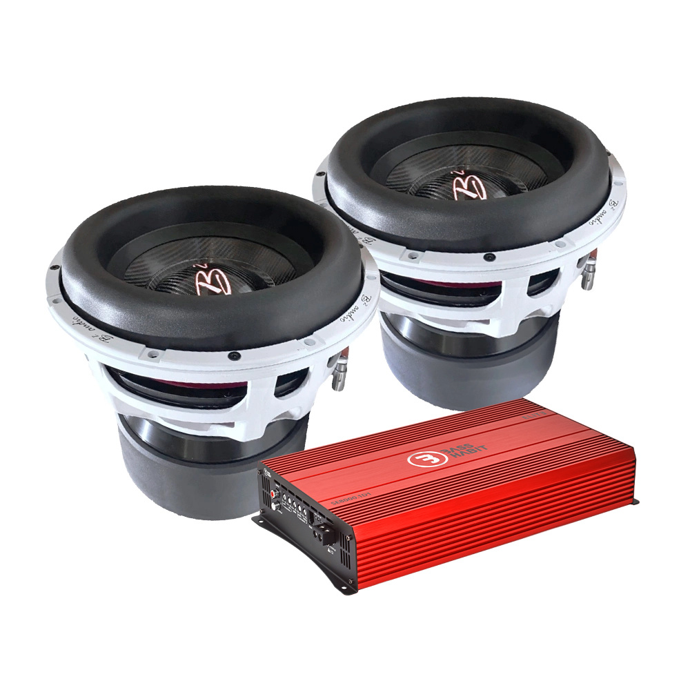 2-pack B² Audio RAGE XL 12D1 V2 med Bass Habit SE8000.1D1, baspaket