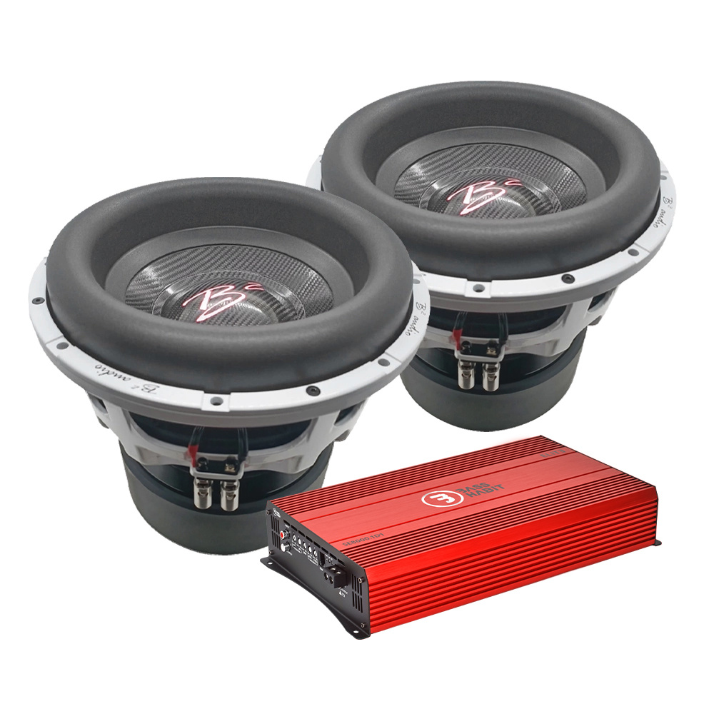 2-pack B² Audio RAGE XL 15D1 V2 med Bass Habit SE8000.1D1, baspaket