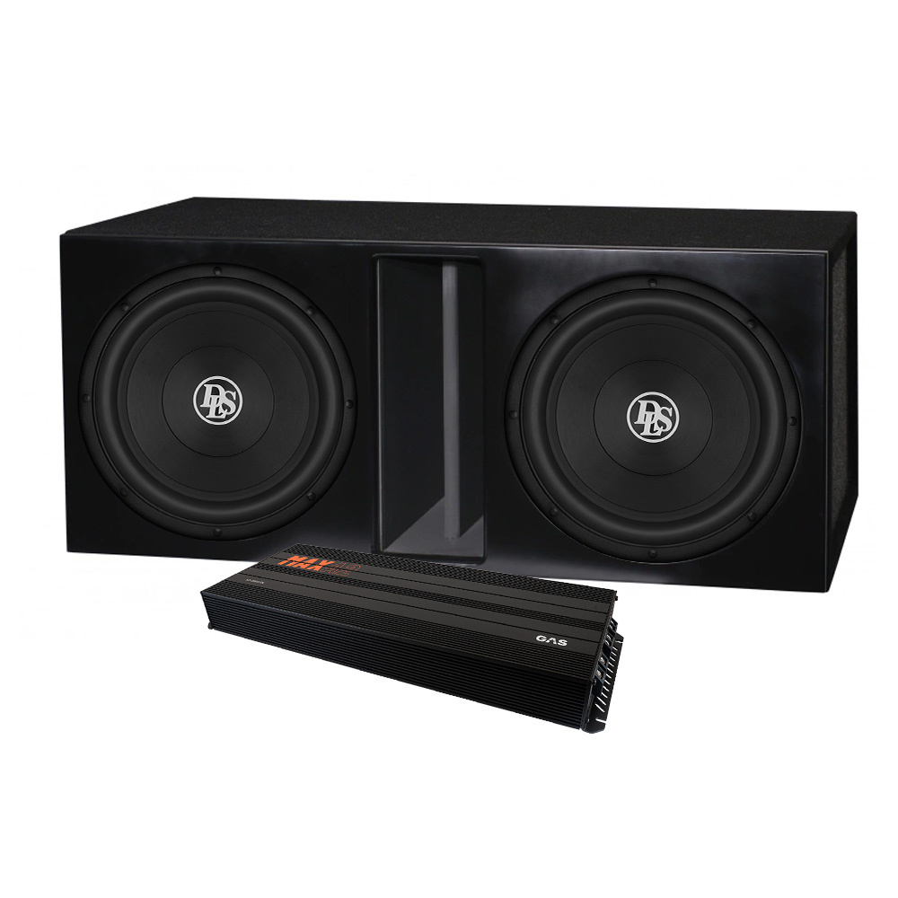2-pakkaus DLS RCW12.D2 laatikossa GAS MAX A2-2500.1DL, bassopaketti