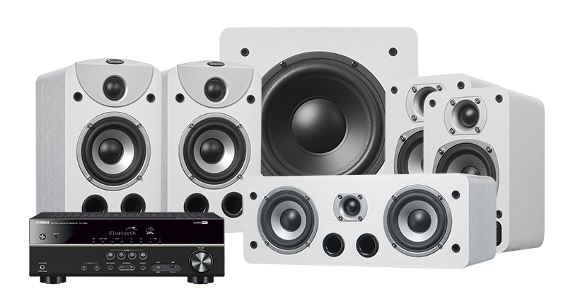 Dynavoice Magic S-4 EX v3 Vitt 5.1 Paket med Yamaha RX-V383