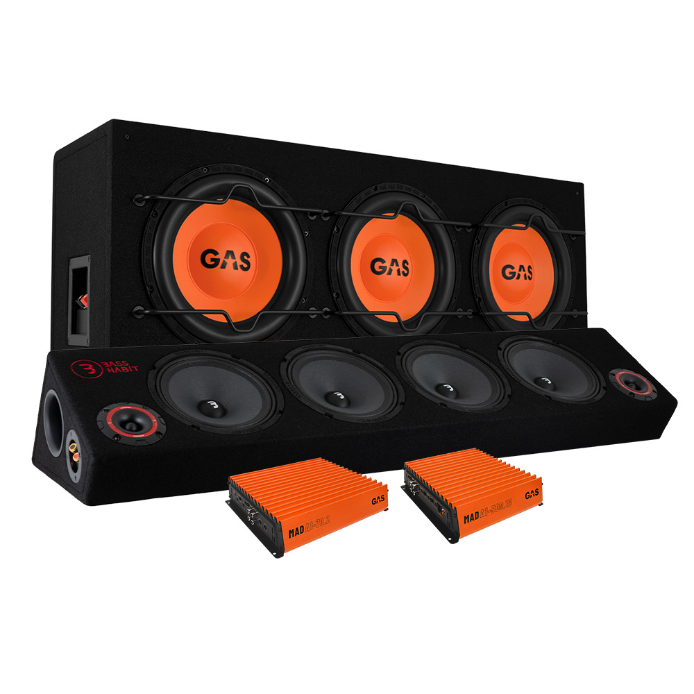 GAS MAD B1-310 peruspaketti & Play SPL84 raggarilauta loppuvahvistimella