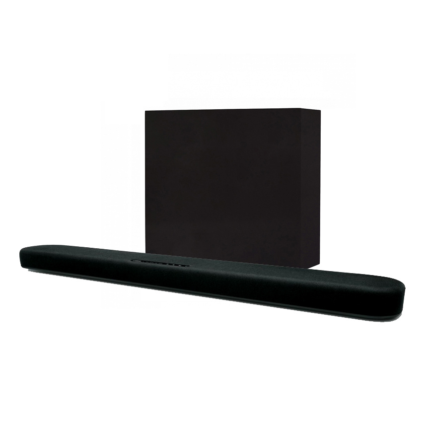Yamaha SR-B20 & DLS Flatsub Midi 2.1 soundbarpaketti, musta