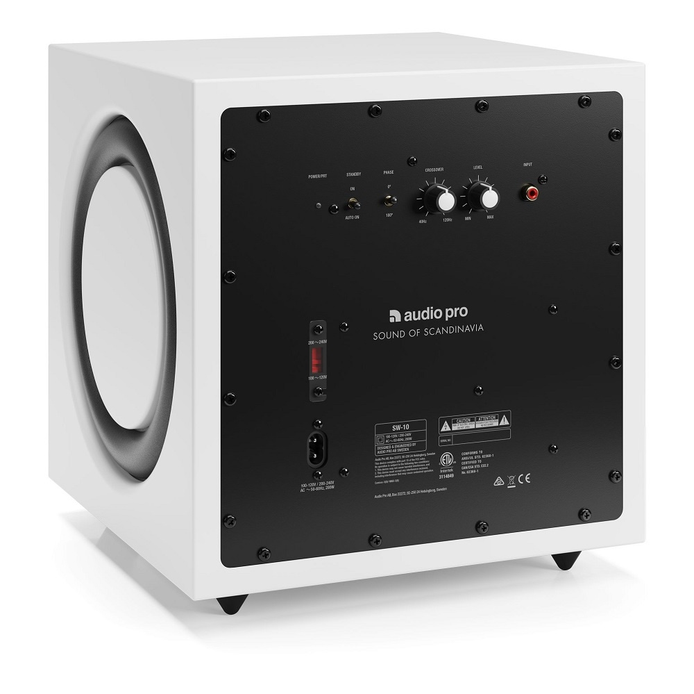 2-pakka Audio Pro SW10, aktiivinen subwoofer valkoinen