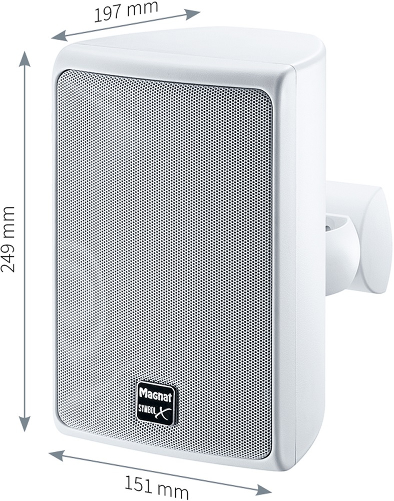 WiiM Amp & Magnat Symbol X 130 ulkokaiuttimet, valkoinen