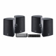 WiiM Amp kahdella mustalla Magnat Symbol X 160 & SC4B kaiutinkytkimellä WiiM Amp kahdella mustalla Magnat Symbol X 160 & SC4B kaiutinkytkimellä