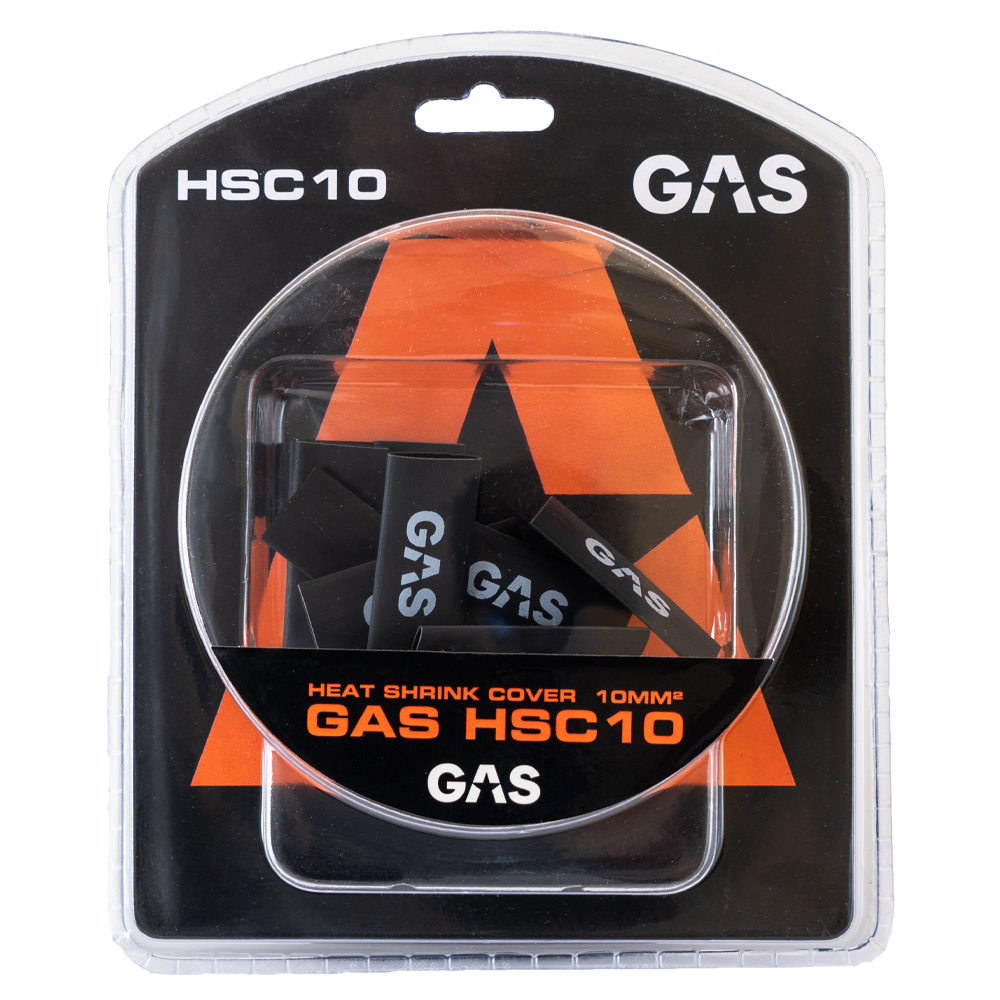 GAS 10-pakkaus kutistussukkaa pää-/kaapeliliittimillä, 10mm²-kaapeli