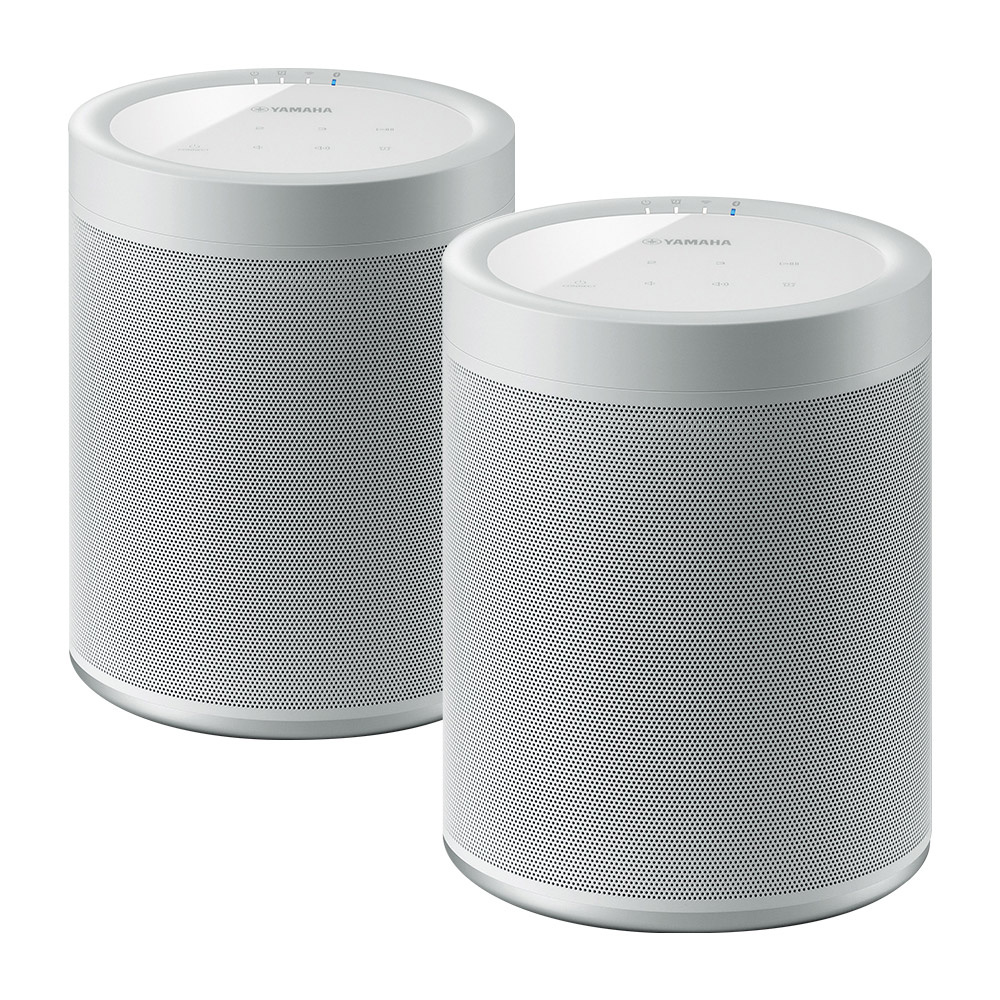 2-pack Yamaha MusicCast 20 i vitt, aktiv wifi-högtalare
